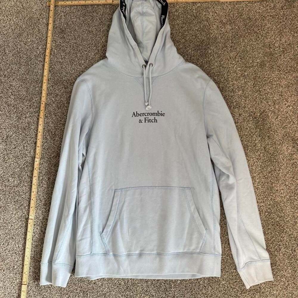 Abercrombie & Fitch Light Blue Embroidered Logo Hoodie